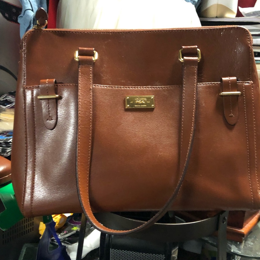 Ralph Lauren Brown Leather Tote Bag